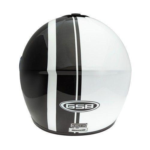 Шлем дорожный GSB G-349 BLACK & WHITE 2