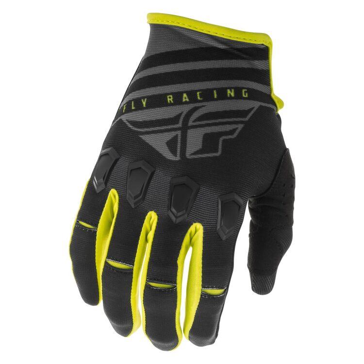 Перчатки FLY RACING KINETIC K220 чёрные/серые/Hi-Vis жёлтые (2020)